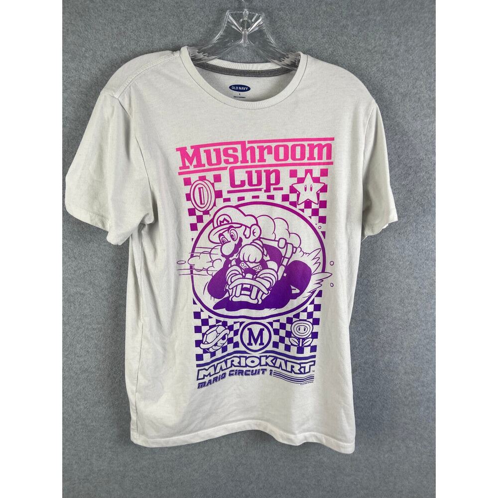 Old Navy Mariokart Mushroom Cup‎ Video Game T Shirt Men's Size S White